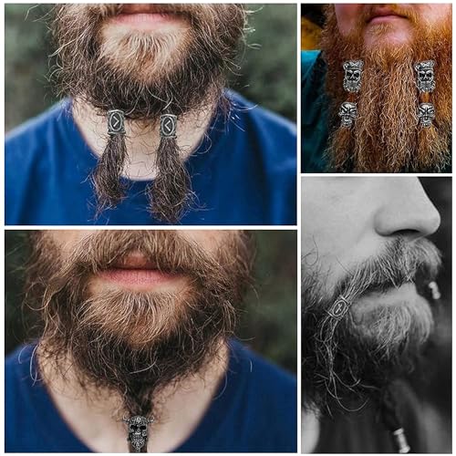 18pcs Stainless Steel Viking Beard Beads for Men L56481
