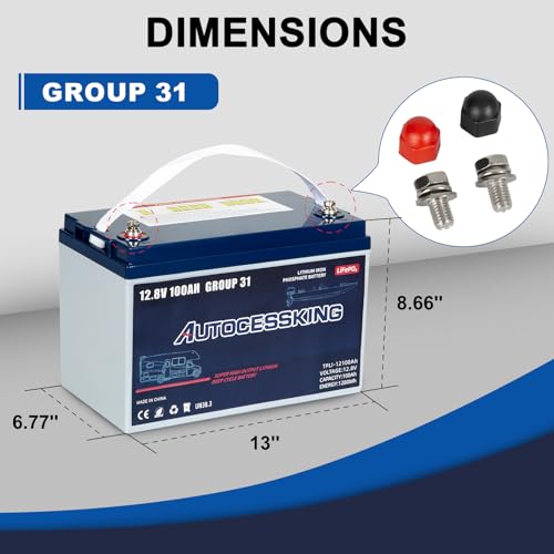 12V 100Ah BCI Group 24 LiFePO4 Battery with Low-Temp Protection F4727