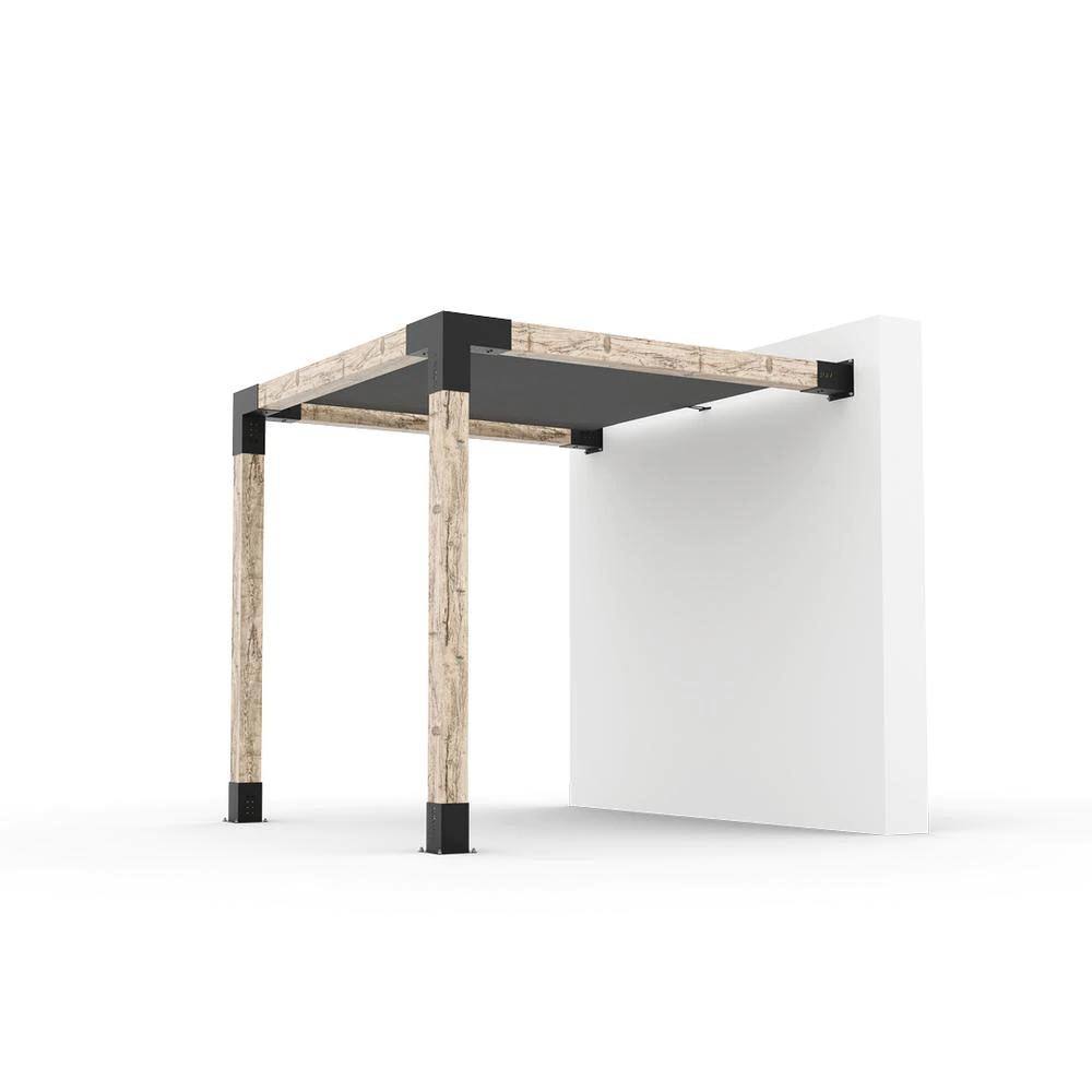 Toja Grid Any Size Wall Mount Pergola Kit for 6x6 Wood Posts, Blacks
