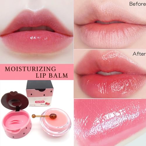 6 PCS Bee Lip Balm Mask Honey Pot, Moisturizing Overnight Lip Care M561365