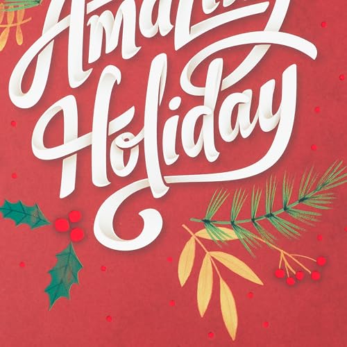 Hallmark Modern Boxed Christmas Cards with Envelopes, Evergreen Branches and Holly A12256
