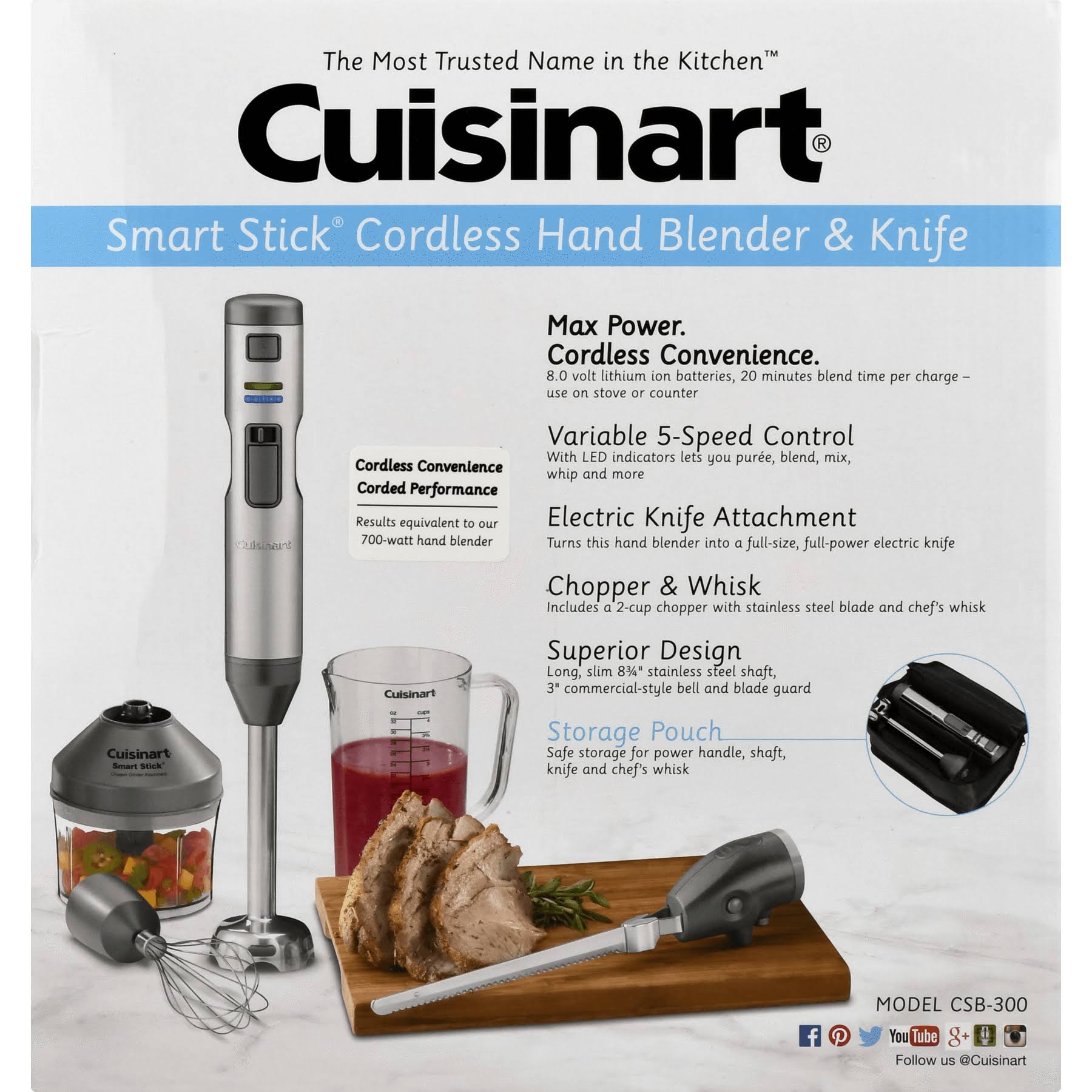 Cuisinart Smart Stick CSB-300 Hand Blender, Stainless Steel N731370