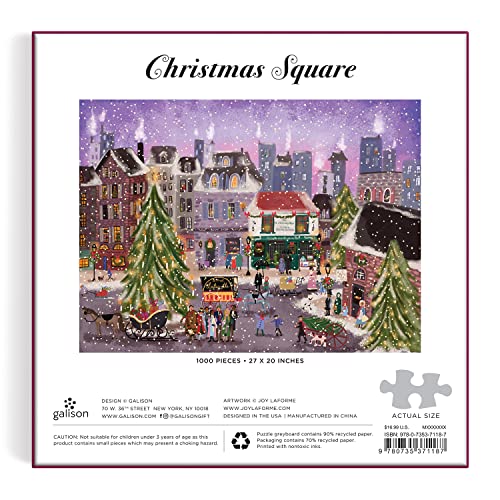 Galison Winter Lights Foil Puzzle, 500 Pieces, 20" x 20" Holiday Jigsaw Puzzle P8985