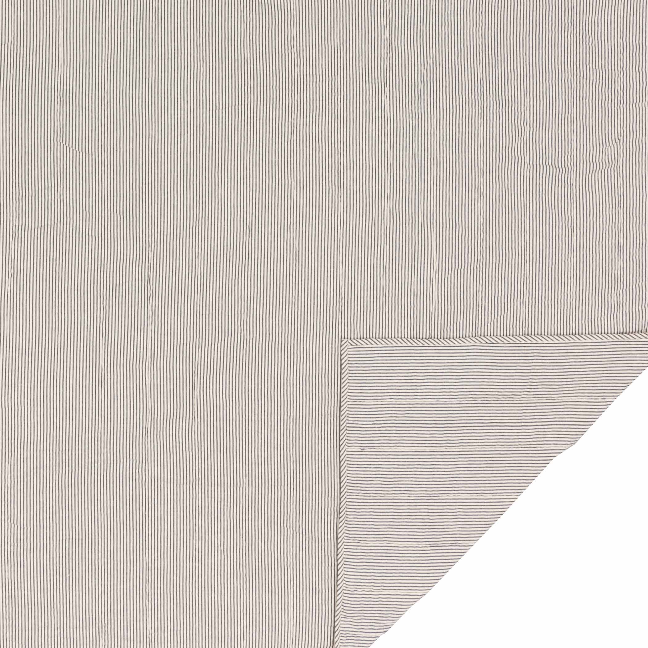 Hatteras Seersucker Blue Ticking Stripe Queen Quilt Coverlet Q129659