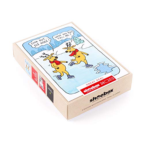 Hallmark Shoebox Funny Christmas Cards, 24 Cards with Envelopes K37358