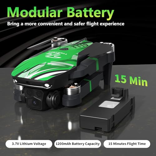 TT19 Foldable 1080P Camera Drone for Adults, Brushless Motor RC Quadcopter, Orange E4143