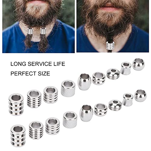 18pcs Stainless Steel Viking Beard Beads for Men L56481