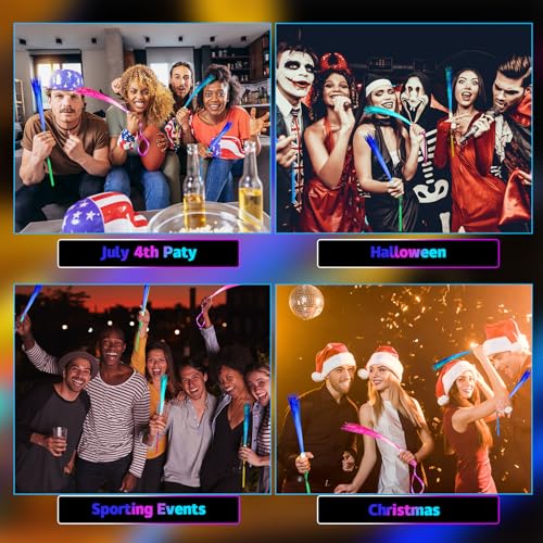 Kasyat 10 Pieces LED Fiber Optic Glow Wands for Party Favors P397