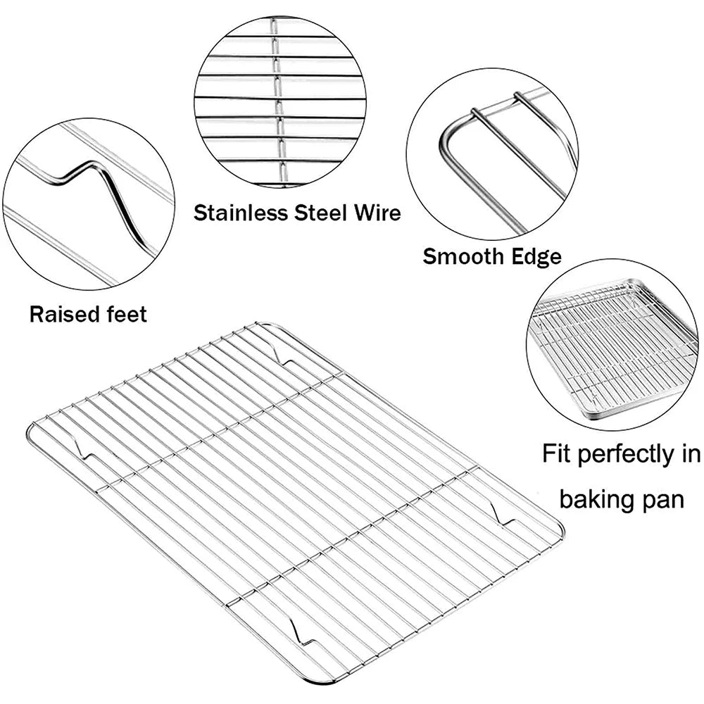 VeSteel Baking Sheet with Rack Set, Stainless Steel, 6 Pieces H75103