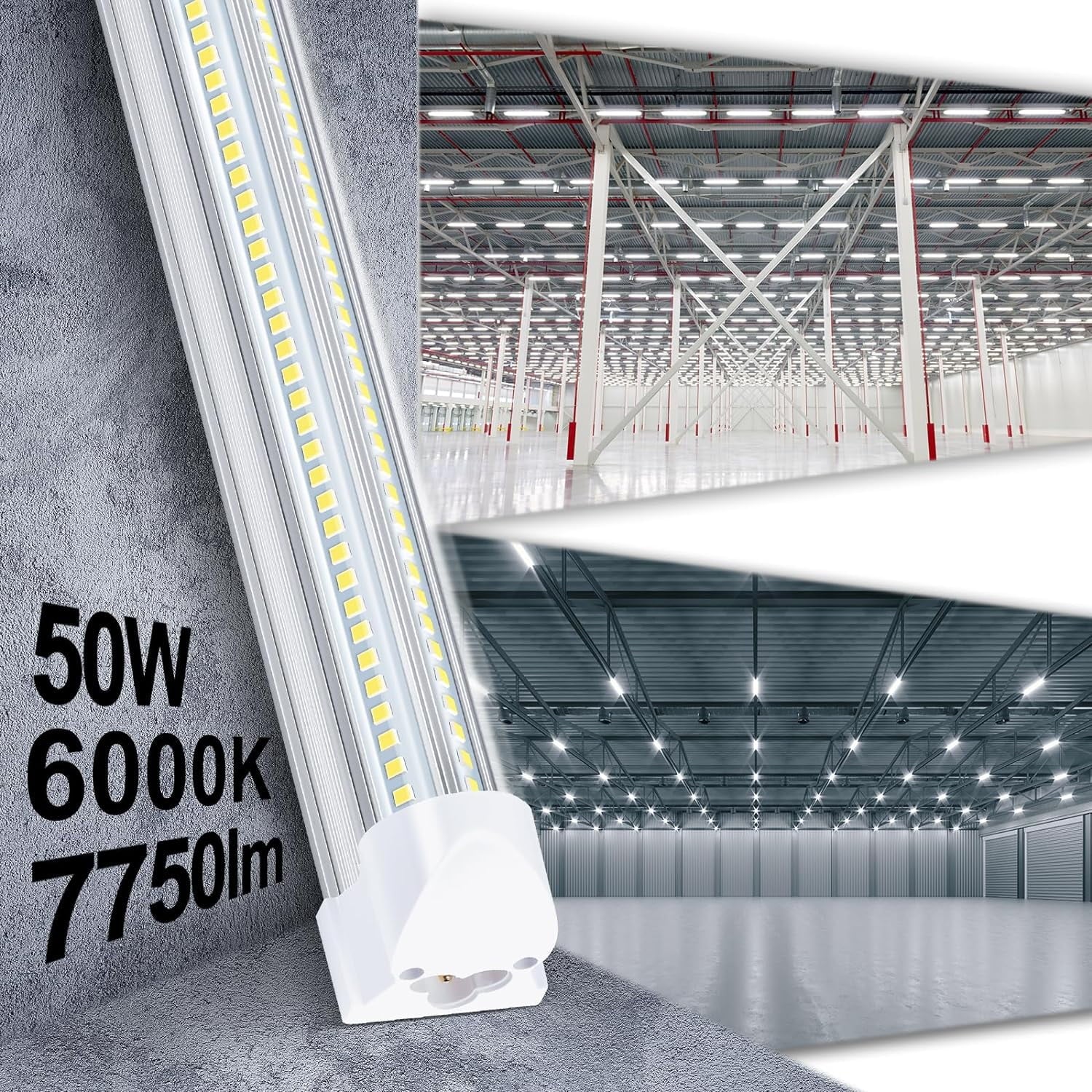 WAGEE LED Shop Lights 4FT 50W 7750 Lumen 6000K Linkable Plug and Play (10 Pack) I68391