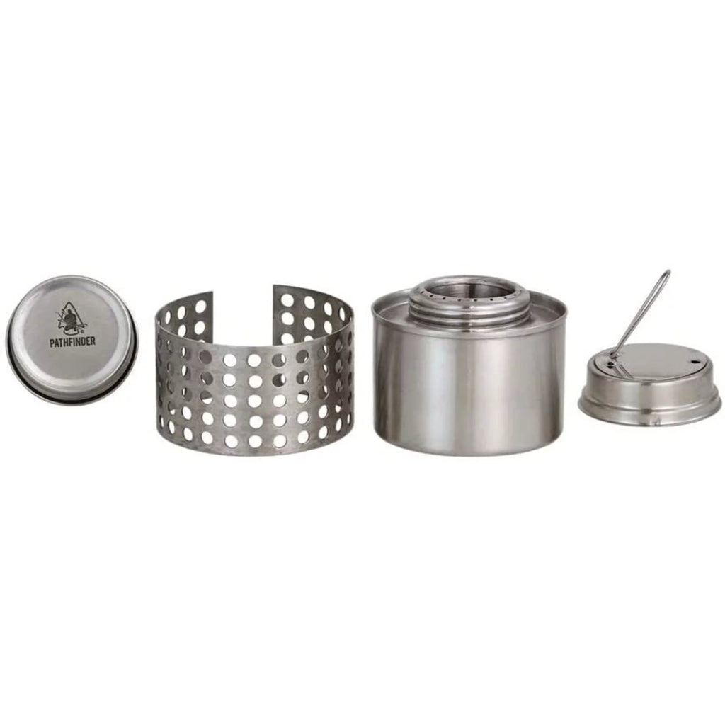 Self Reliance Outfitters Pathfinder Steel Alcohol Camp Stove with Flame Regulator T970