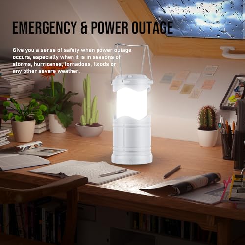 Lichamp LED Camping Lantern 4 Pack, Battery Powered Portable Hanging Light X975