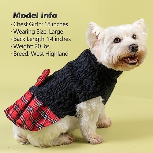 KYEESE Dog Sweater Knitwear with Bowtie for Small Dogs R875009