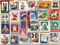 White Mountain 1000 Piece Jigsaw Puzzle Winter Christmas Holiday Puzzles for Adults and Kids 24"x30" Large Pieces - Christmas Stamps