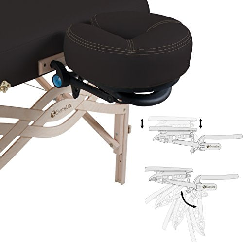 EARTHLITE Premium Portable Massage Table Package SPIRIT with Flex-Rest Face Cradle & Strata Face Pillow, Carry Case, Made in USA E382