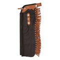 Tough-1 Smooth Leather Reining Cowboy Chaps, Black, M