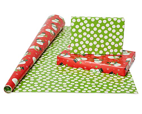 American Greetings Kids Christmas Wrapping Paper Set, 120 sq ft, 4 Rolls with Bows and Tags I837576