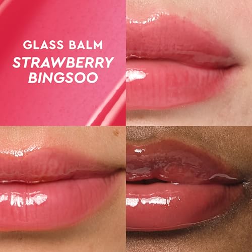 Glow Recipe Mini Glass Balm Lip Treatment Gift Set, Travel Size Set of 4 Hydrating Vegan Lip Balms W2415