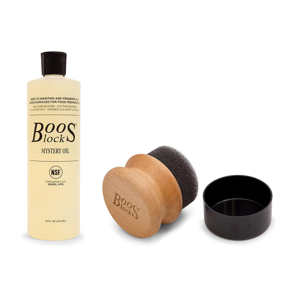 John Boos Block 16 fl oz Mystery Oil and Applicator Cutting Board Care Set
