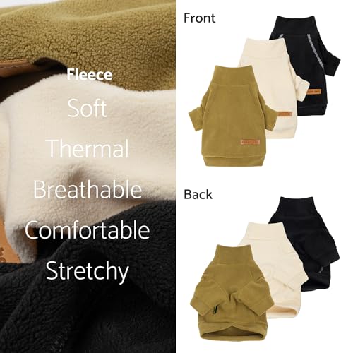 Fitwarm 3 Pack Classic Fleece Dog Sweater for Small Dogs, Medium D613