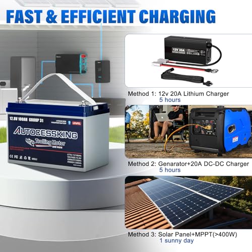 12V 100Ah BCI Group 24 LiFePO4 Battery with Low-Temp Protection F4727