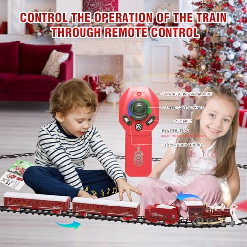 Christmas Train Set with Remote Control, Lights and Sounds for Toddlers Q929460