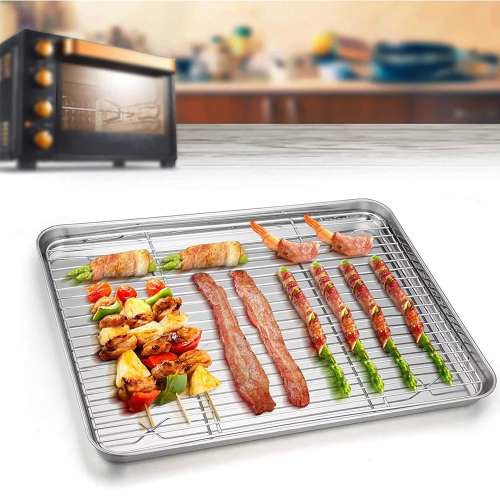 VeSteel Baking Sheet with Rack Set, Stainless Steel, 6 Pieces H75103