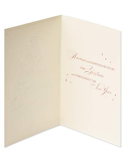 Papyrus Christmas Cards with Envelopes, Peace and Happiness, 12-Count B82192