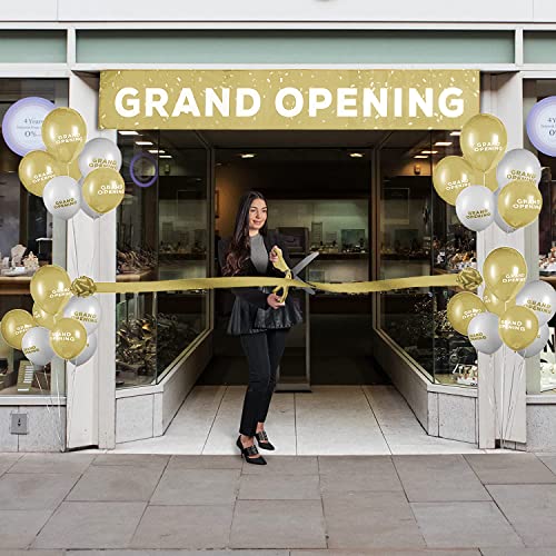 Deluxe Grand Opening Ribbon Cutting Kit - 25" Giant Scissors with Gold Satin Ribbon M4491