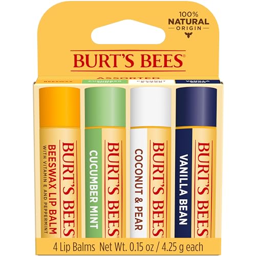 Burt's Bees Lip Balm 4-Pack, Pink Grapefruit, Mango, Coconut & Pear, Pomegranate C323915