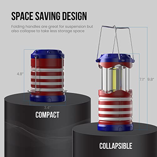 Lichamp LED Camping Lantern 4 Pack, Battery Powered Portable Hanging Light X975