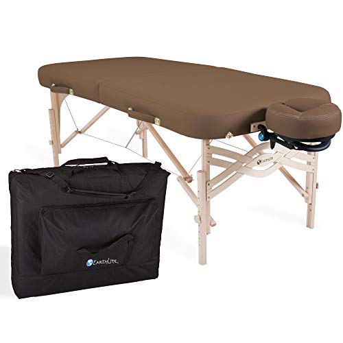 EARTHLITE Premium Portable Massage Table Package SPIRIT with Flex-Rest Face Cradle & Strata Face Pillow, Carry Case, Made in USA E382