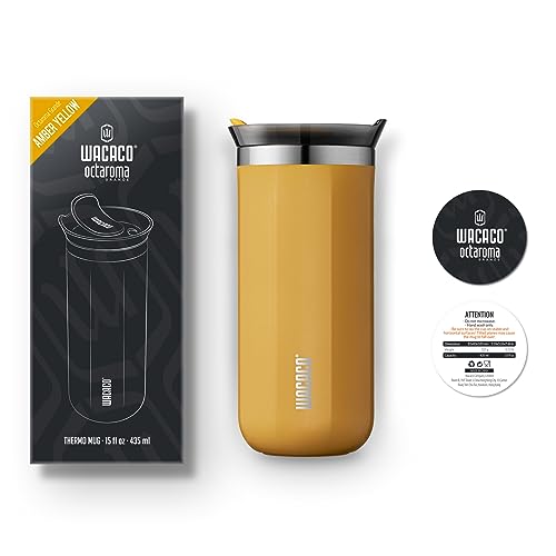 WACACO Octaroma Classico Vacuum Insulated Coffee Mug, Double-wall Stainless Steel, 6 fl oz, Carmine Red Z33030