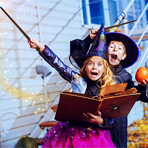 MIAHART 10 Pcs Magic Light Up Wizard Wands Sound Toy for Halloween Costume F591141