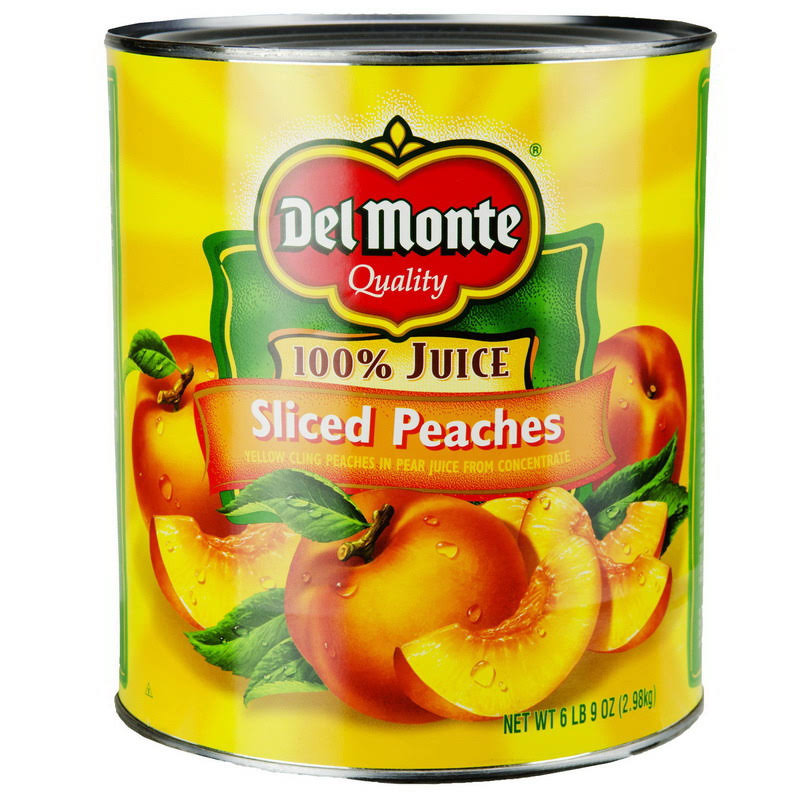 Del Monte in Pear Juice Sliced Yellow Cling Peaches #10 Can - 6 per Case, Price/Case