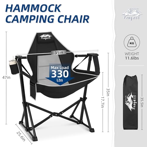 Portable Hammock Camping Chair with Adjustable Back, Supports 330lbs N68621