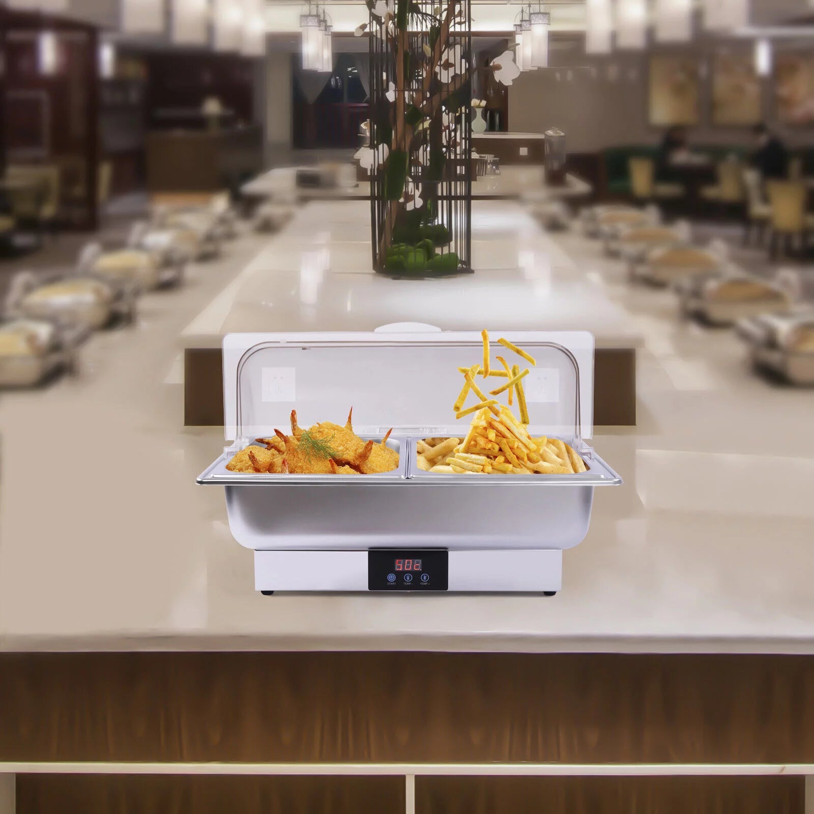 Electric Chafing Dish Buffet Set Food Warmer for Catering Parties C49666