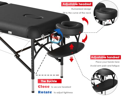 CLORIS 84" Portable Massage Table with Carrying Bag Z191211
