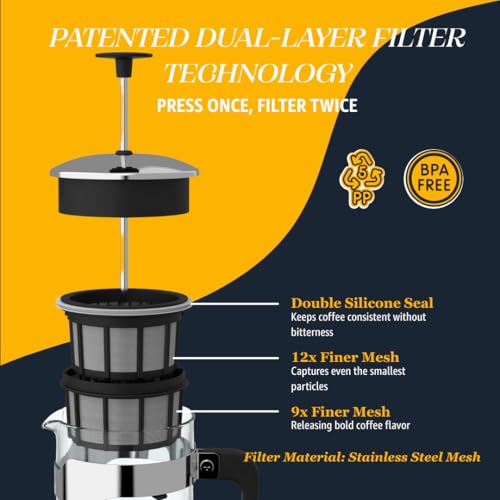 ESPRO P3 French Press Coffee Maker, Black, 32 oz O291