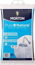 Morton Pure & Natural Salt  4 in 1 Water Softening Crystals  Soft Water Softener Salt  40 Pounds
