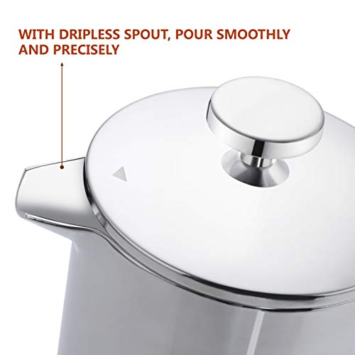 French Press Coffee Maker 350ML Stainless Steel Thermal H244884