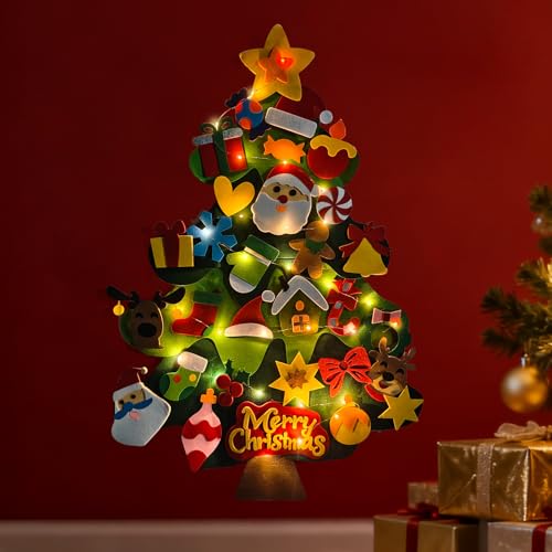 SOOVSY DIY Felt Christmas Tree Kit with Ornaments for Toddlers B57477