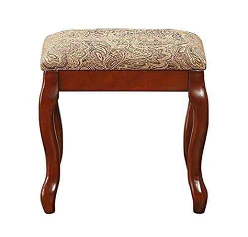 Poundex Bobkona Cailyn Flip Up Vanity Mirror Set with Stool, Cherry H5066