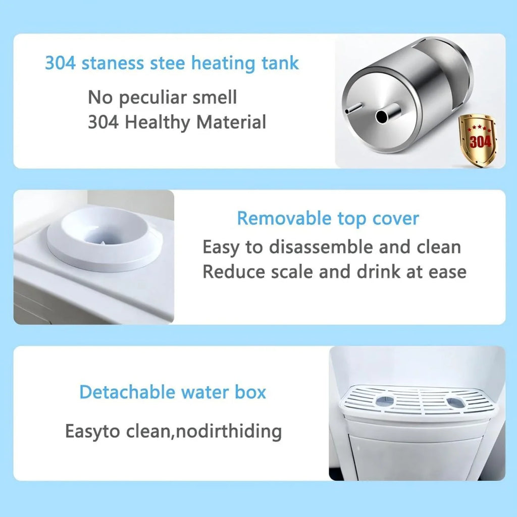 LUVCMFT Water Cooler Dispenser for 5 Gallon Bottle, Hot and Cold, White B673062