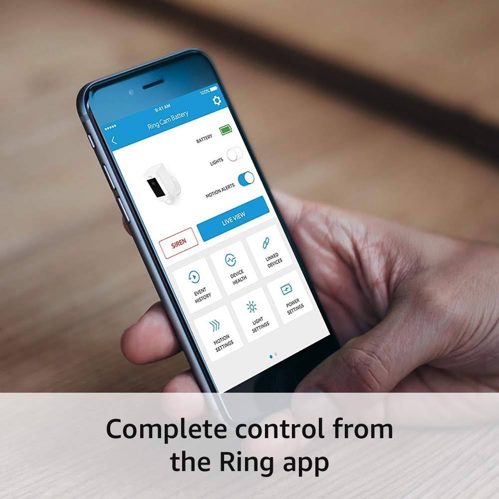 Ring Spotlight Cam Battery HD Security Camera with Two-Way Talk and Siren, Works with Alexa, Black E2911