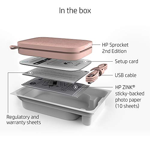 HP Sprocket Portable 2x3 Instant Photo Printer (Luna Pearl) A89391