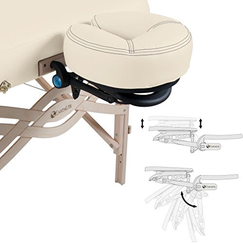 EARTHLITE Premium Portable Massage Table Package SPIRIT with Flex-Rest Face Cradle & Strata Face Pillow, Carry Case, Made in USA E382
