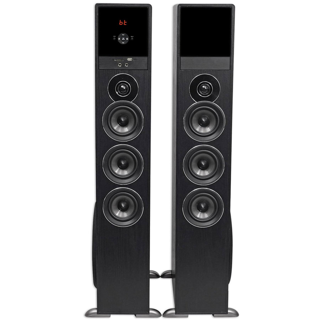Rockville TM150B Black Tower Speakers with 10x22 Sub, Bluetooth, USB Z529034