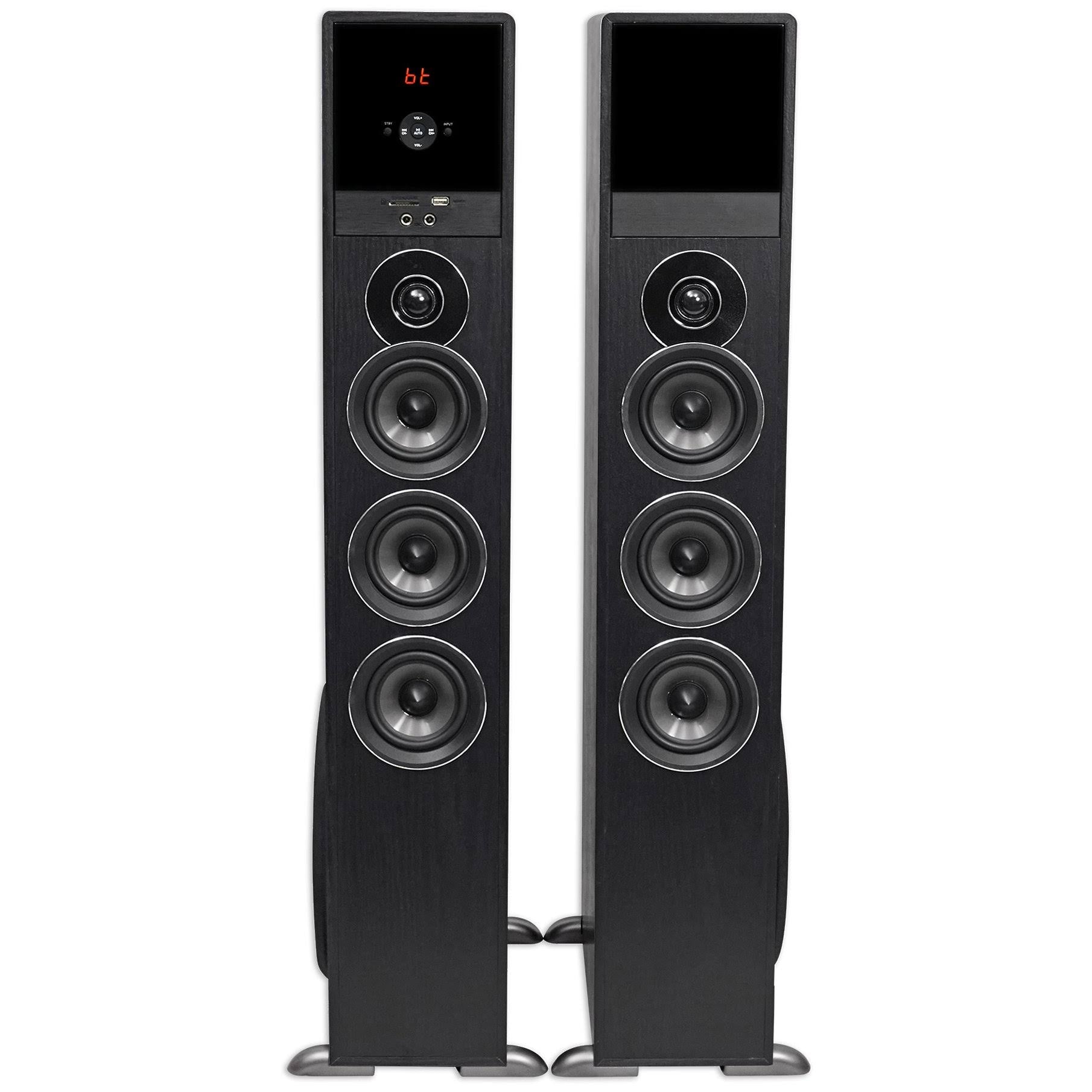 Rockville TM150B Black Tower Speakers with 10x22 Sub, Bluetooth, USB Z529034