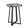 Walker Edison Furniture Company 18 in. Slate Grey Urban Industrial Wood and Metal Wrap Round Accent Side Table - Avayadevconnect